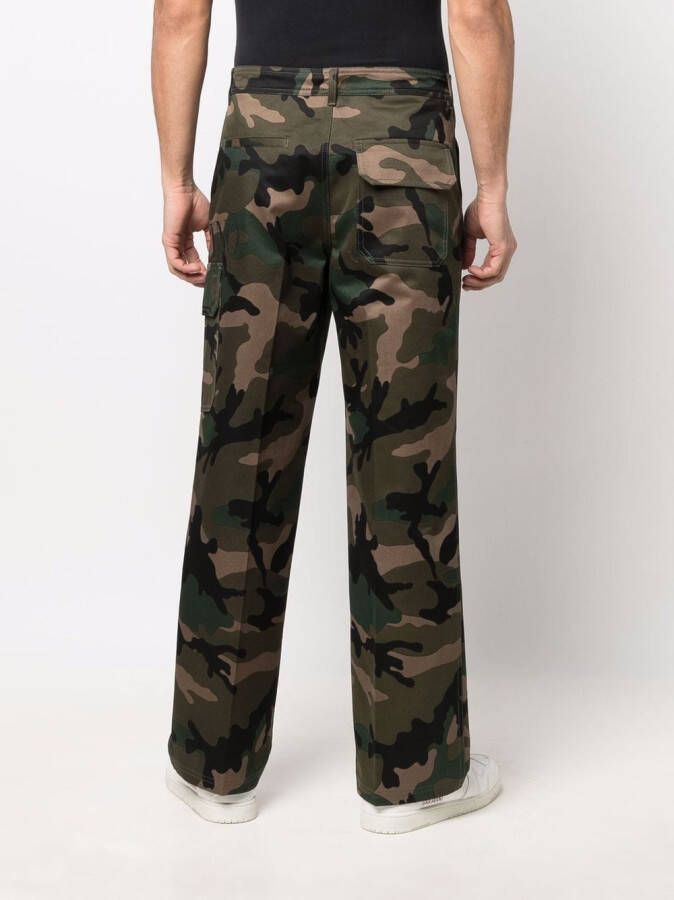 Valentino Garavani Broek met camouflageprint Groen