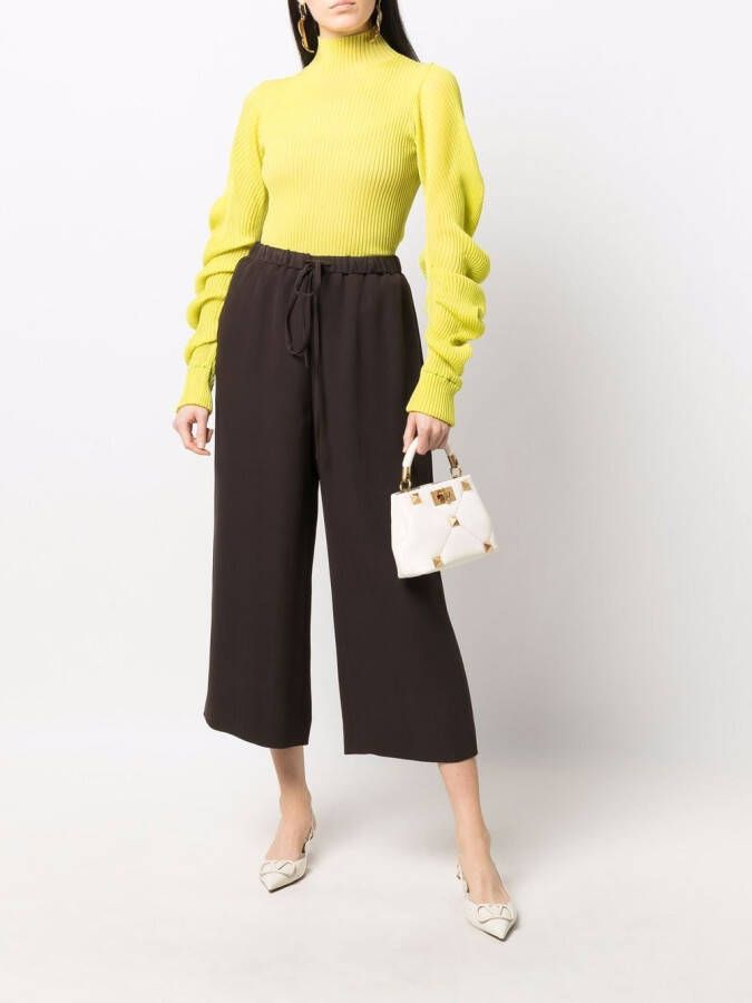 Valentino Garavani Broek met gestrikte taille Bruin