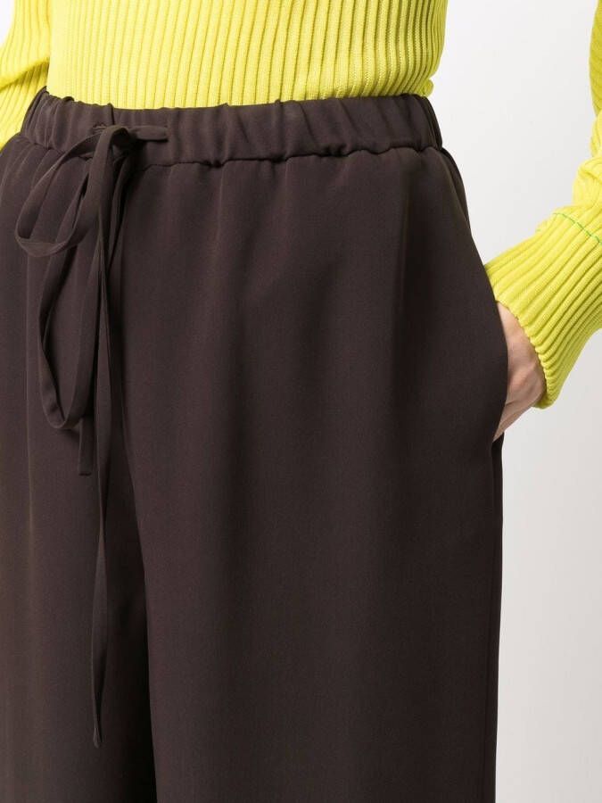 Valentino Garavani Broek met gestrikte taille Bruin