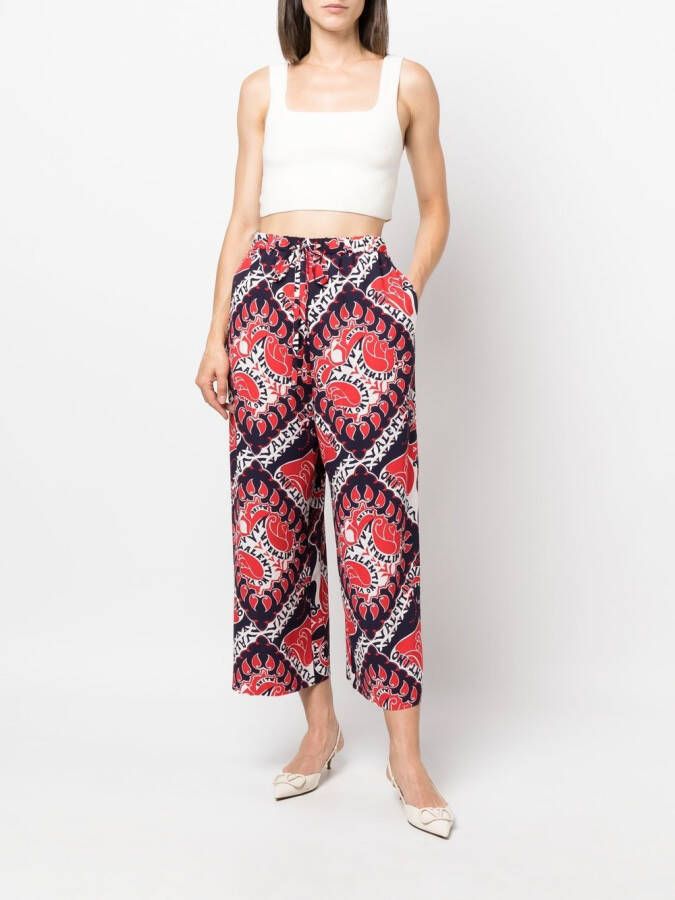 Valentino Garavani Broek met print Rood