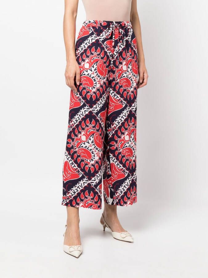 Valentino Garavani Broek met print Rood
