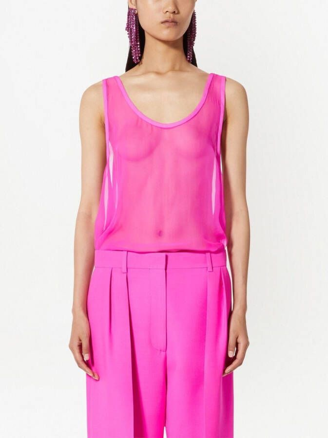 Valentino Garavani Chiffon top Roze
