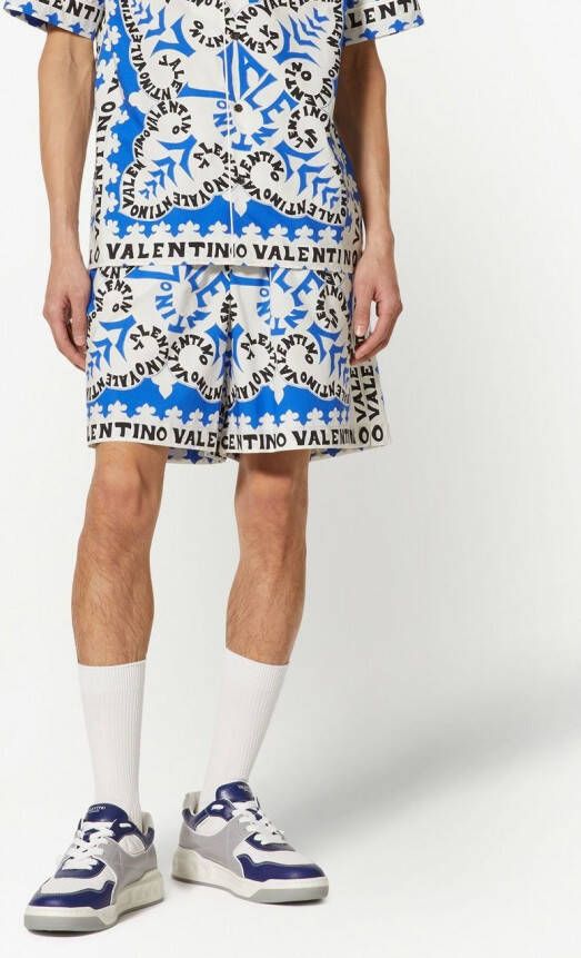 Valentino Garavani Shorts met elastische taille Blauw