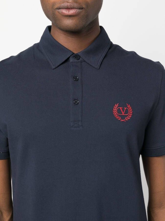 Valentino Garavani Poloshirt met geborduurd logo Blauw