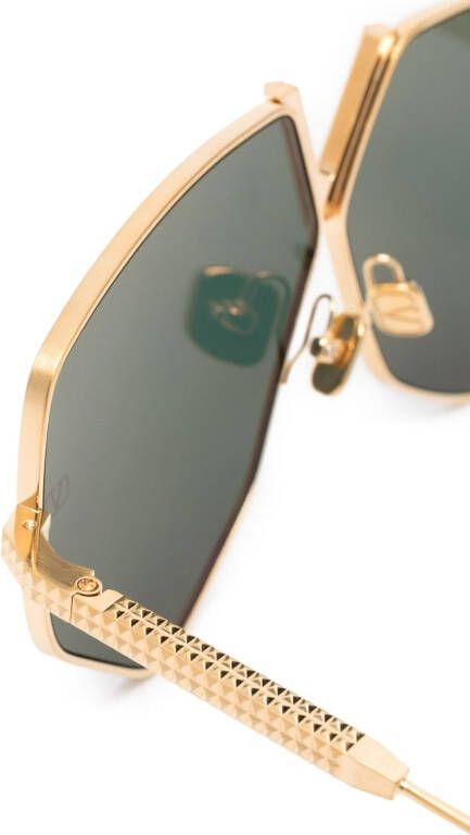 Valentino Eyewear Zonnebril met geometrisch montuur Goud