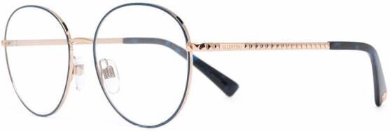 Valentino Eyewear Rockstud bril met rond montuur Goud
