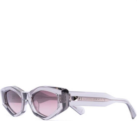 VALENTINO GARAVANI EYEWEAR Rockstud zonnebril met onregelmatig montuur Grijs
