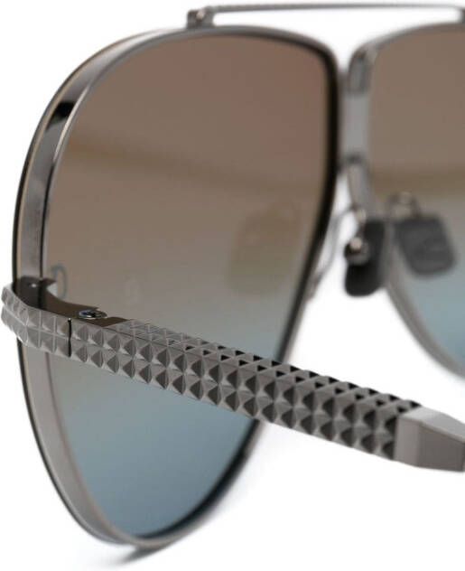 Valentino Eyewear Rockstud zonnebril met piloten montuur Zwart