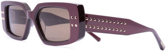 VALENTINO GARAVANI EYEWEAR Rockstud zonnebril met vierkant montuur Rood