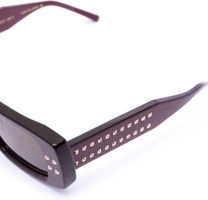 VALENTINO GARAVANI EYEWEAR Rockstud zonnebril met vierkant montuur Rood