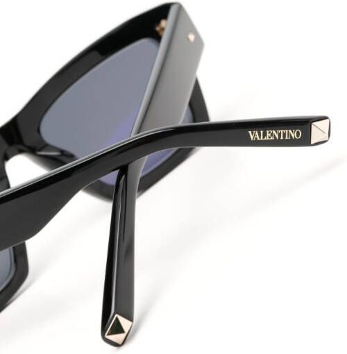 Valentino Eyewear Rockstud zonnebril met vierkant montuur Zwart