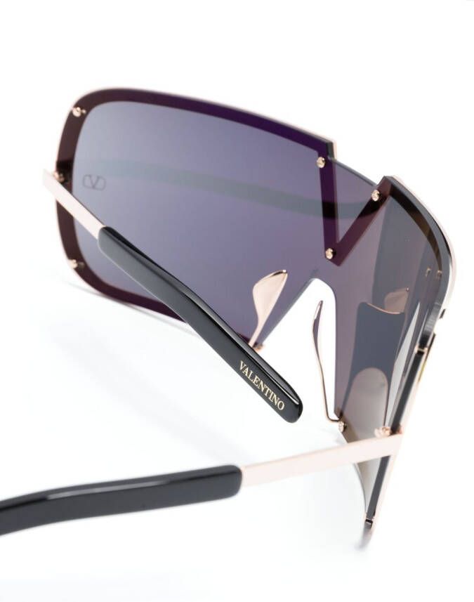 Valentino Eyewear V-Romask zonnebril met shield montuur Bruin
