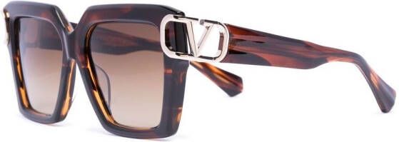 Valentino Eyewear VLogo Signature zonnebril met D-montuur Bruin