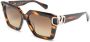 Valentino Eyewear VLogo Signature zonnebril met vierkant montuur Bruin - Thumbnail 2