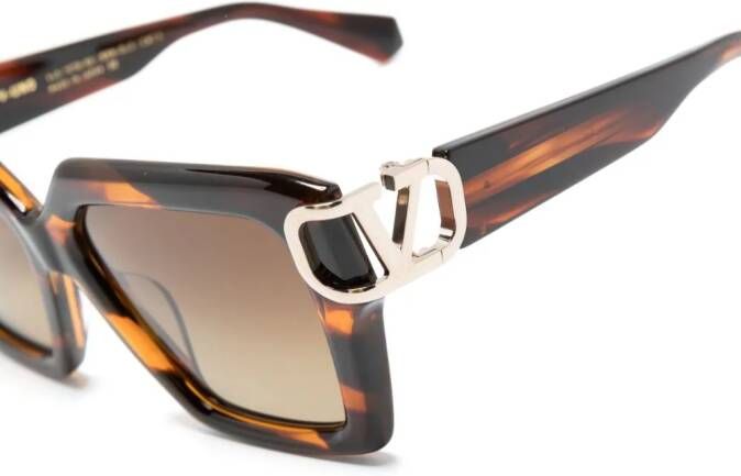 Valentino Eyewear VLogo Signature zonnebril met vierkant montuur Bruin