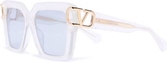 VALENTINO GARAVANI EYEWEAR VLogo Signature zonnebril met vierkant montuur Wit