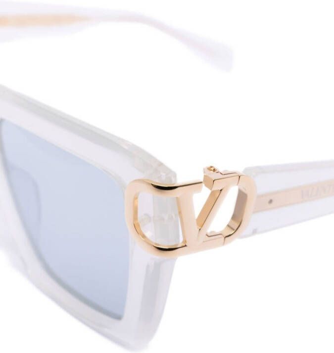 VALENTINO GARAVANI EYEWEAR VLogo Signature zonnebril met vierkant montuur Wit