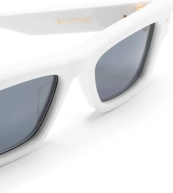 Valentino Eyewear Zonnebril met logoplakkaat Wit