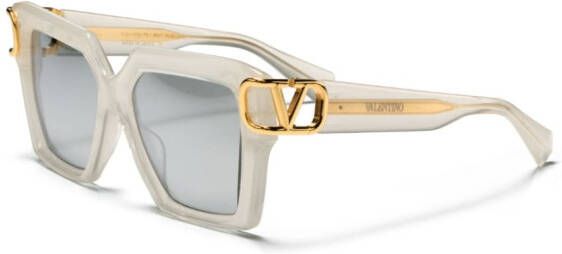 VALENTINO GARAVANI EYEWEAR Zonnebril met oversized montuur Wit