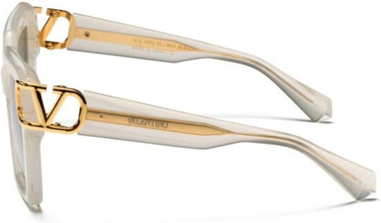 VALENTINO GARAVANI EYEWEAR Zonnebril met oversized montuur Wit