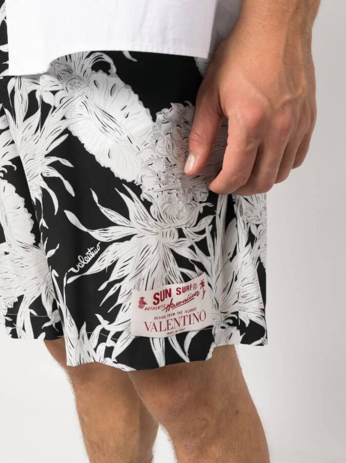 Valentino Garavani Bermuda shorts met ananasprint Zwart
