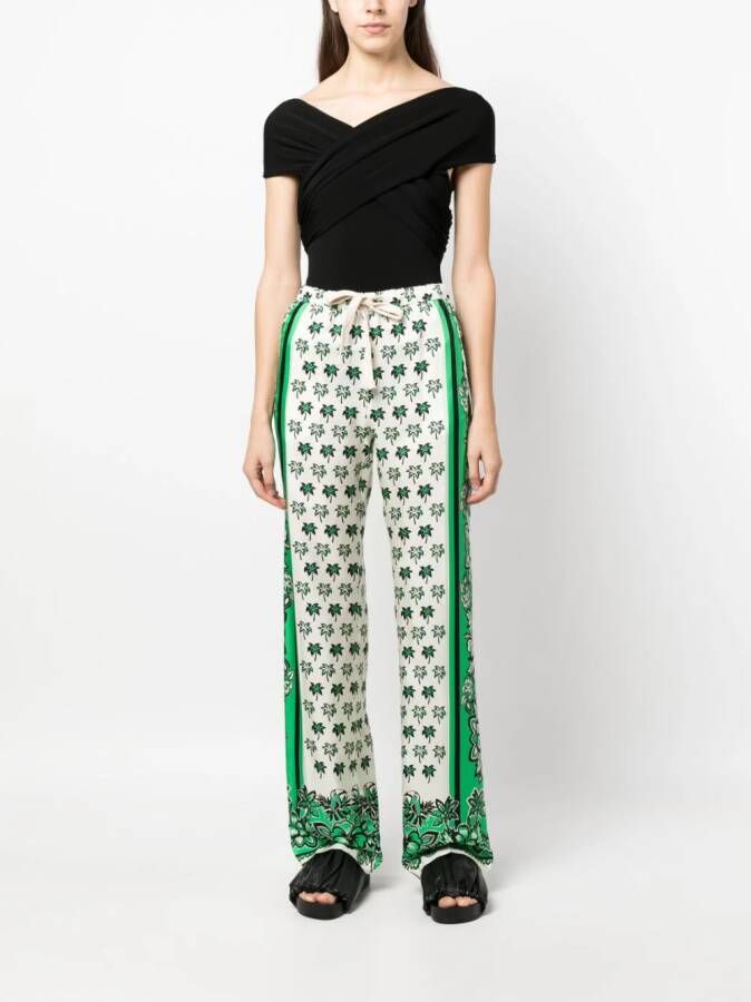 Valentino Garavani Broek met bloemenprint Groen
