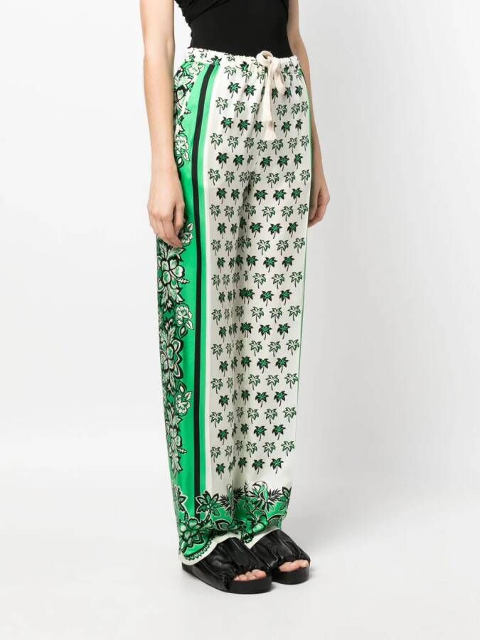 Valentino Garavani Broek met bloemenprint Groen