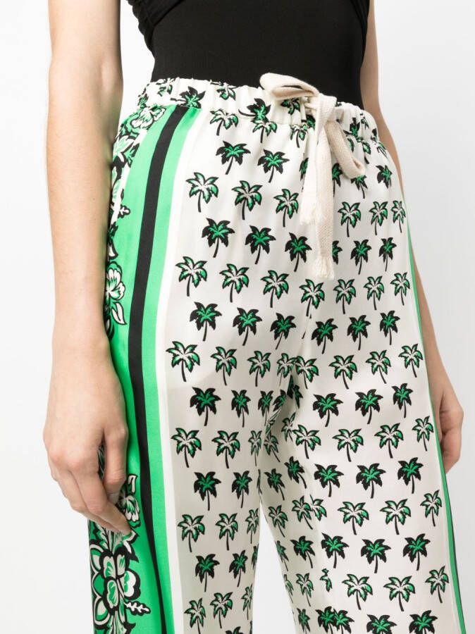 Valentino Garavani Broek met bloemenprint Groen