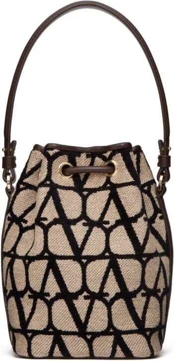 Valentino Garavani Bucket-tas met monogrampatroon Beige
