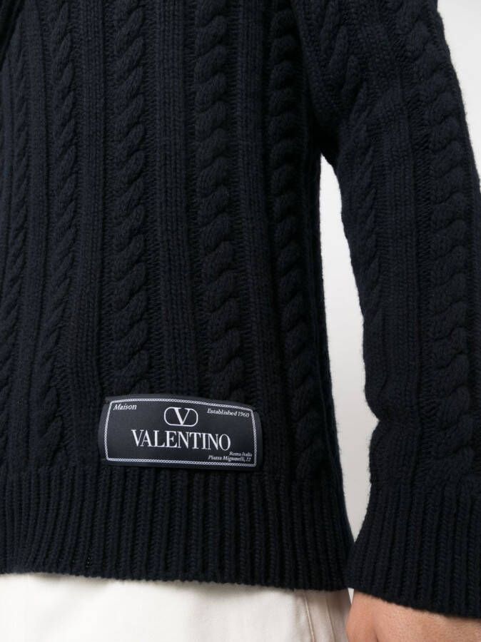 Valentino Garavani Kabelgebreide trui Blauw