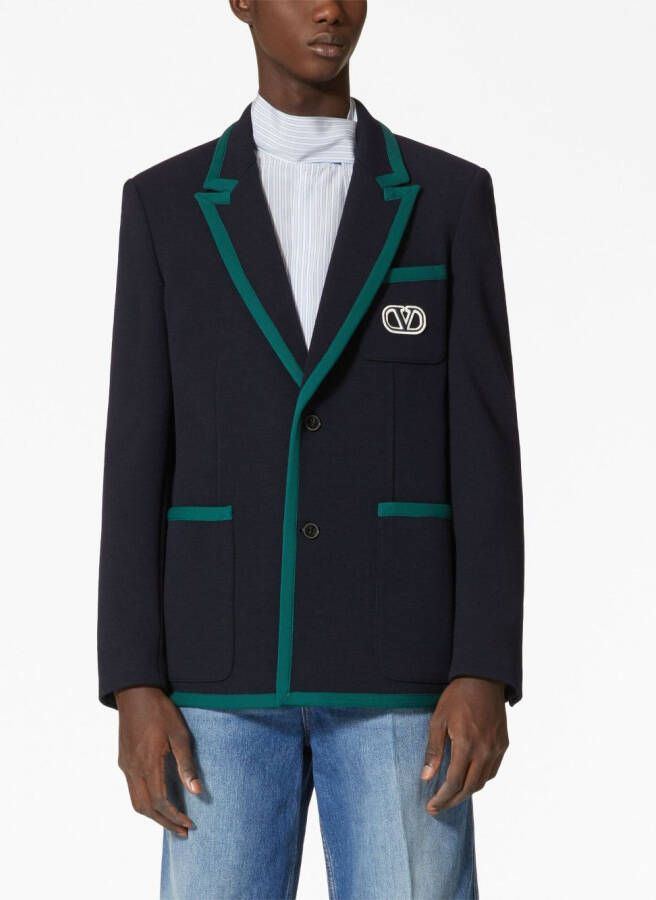 Valentino Garavani VLogo blazer met enkele rij knopen Blauw