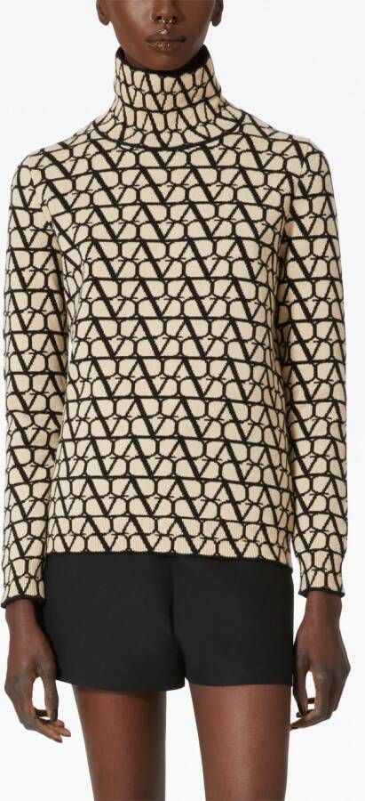 Valentino Garavani Toile Iconographe wollen trui Beige