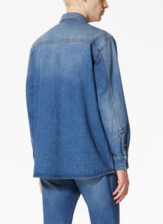 Valentino Garavani VLogo Signature denim overhemd Blauw