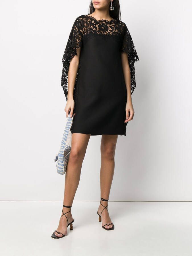 Valentino Garavani Jurk met cape Zwart
