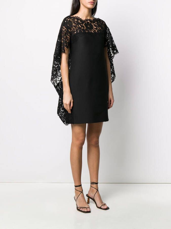 Valentino Garavani Jurk met cape Zwart