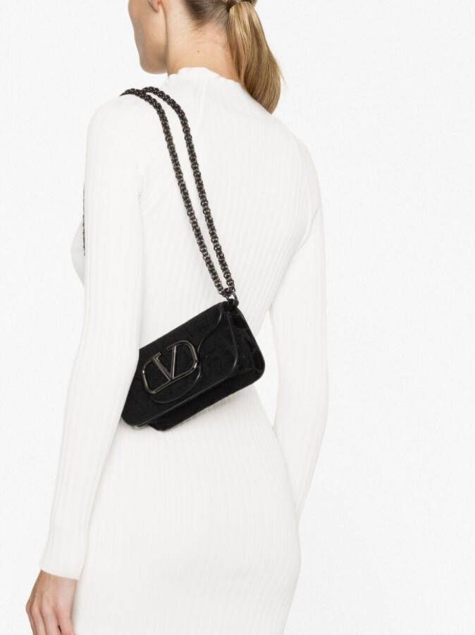 Valentino Garavani Kleine Locò Toile Iconograph schoudertas Zwart