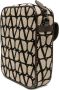 Valentino Garavani Locò Toile schoudertas Beige - Thumbnail 3