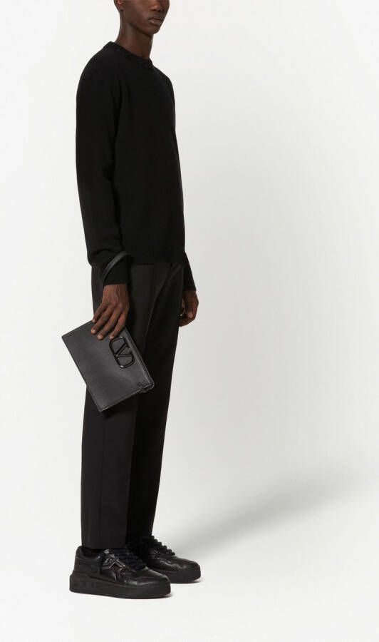 Valentino Garavani Clutch met logoplakkaat Zwart