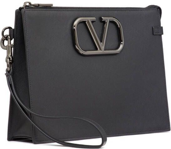 Valentino Garavani Clutch met logoplakkaat Zwart