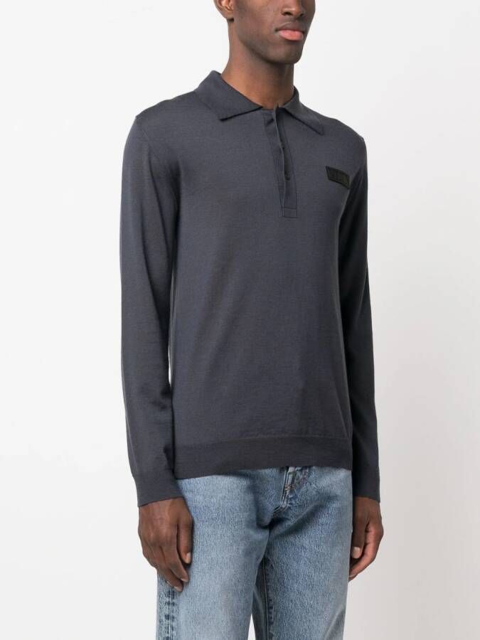 Valentino Garavani Wollen poloshirt Grijs