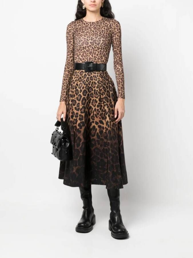 Valentino Garavani Midi-rok met luipaardprint Beige