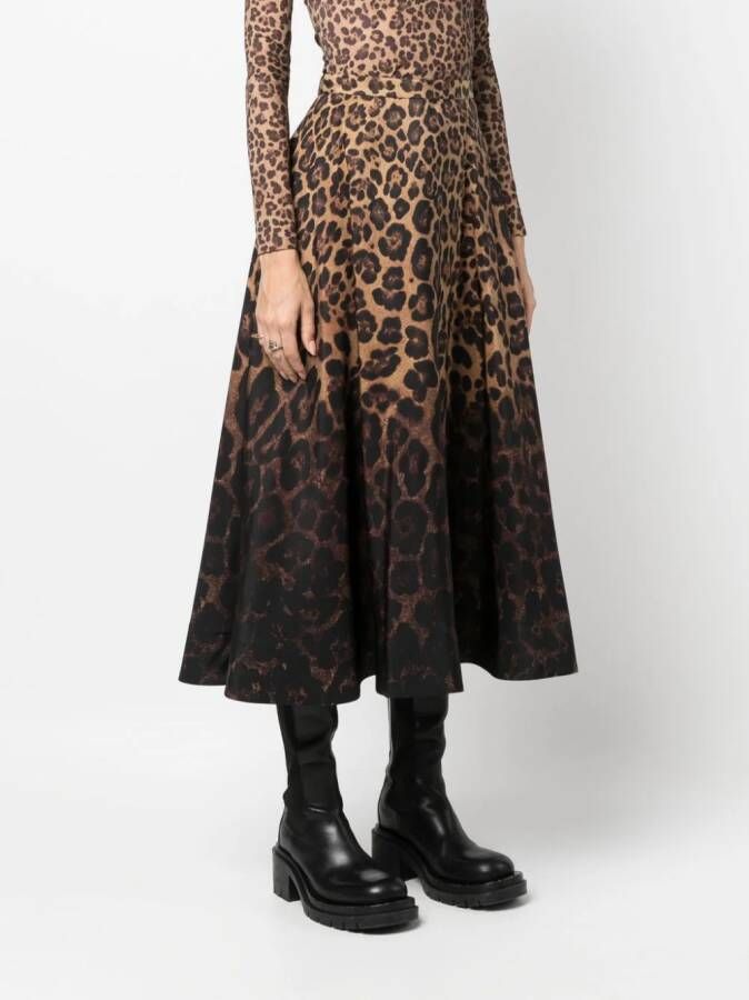 Valentino Garavani Midi-rok met luipaardprint Beige