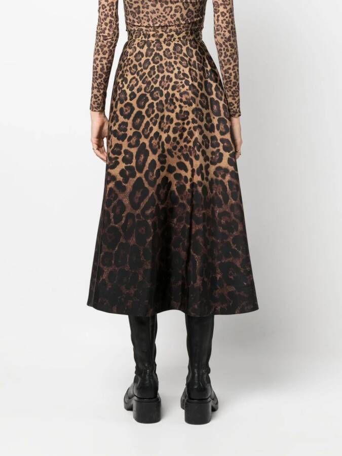 Valentino Garavani Midi-rok met luipaardprint Beige