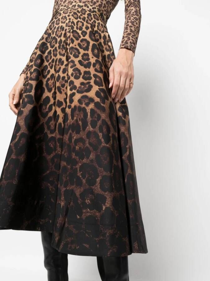 Valentino Garavani Midi-rok met luipaardprint Beige