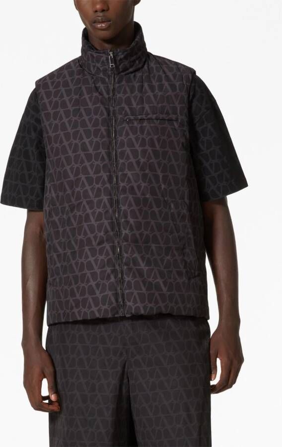 Valentino Garavani Toile Iconographe gilet met rits Zwart