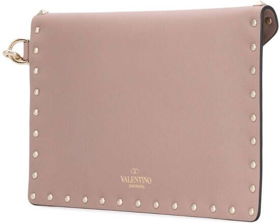 Valentino Garavani Rockstud leren clutch Roze
