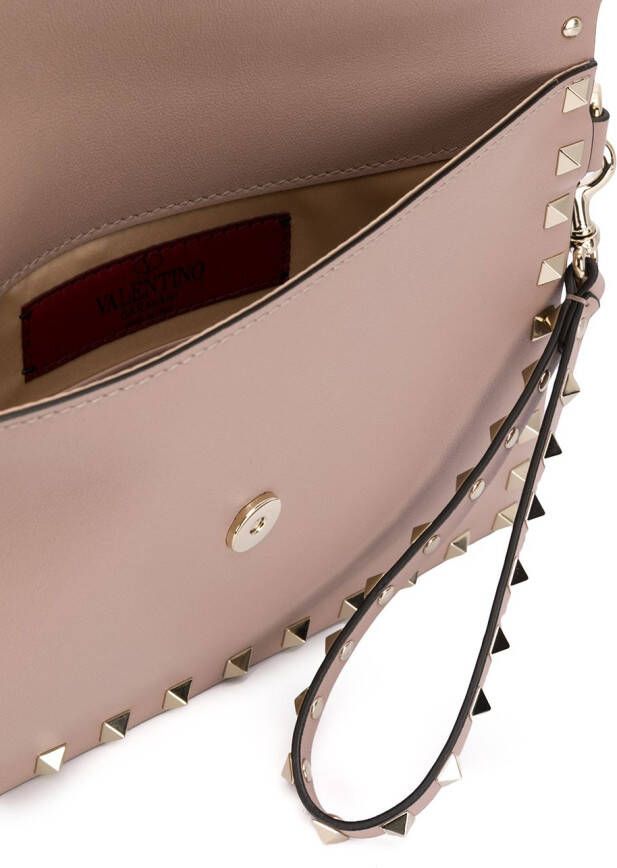 Valentino Garavani Rockstud leren clutch Roze