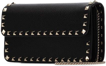 Valentino Garavani Rockstud leren clutch Zwart