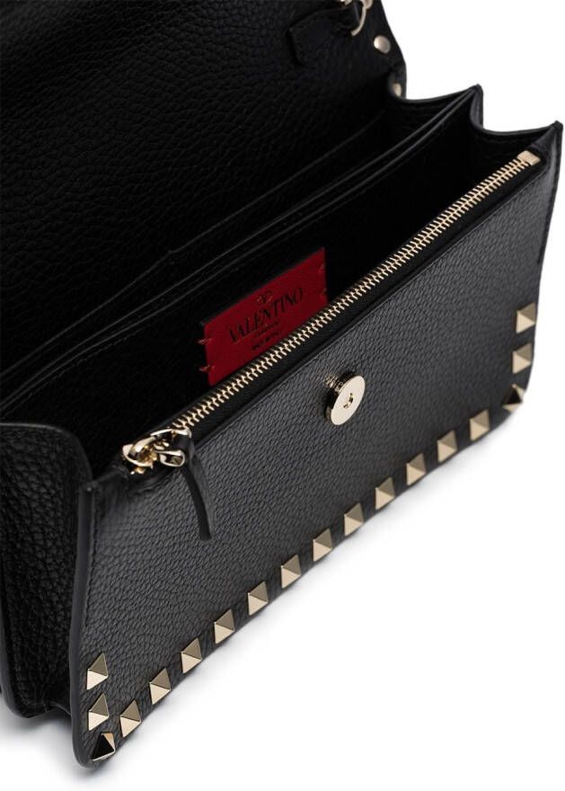 Valentino Garavani Rockstud leren clutch Zwart