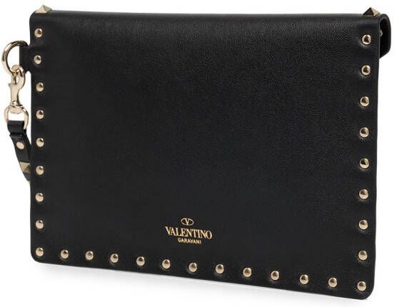Valentino Garavani Rockstud leren clutch Zwart
